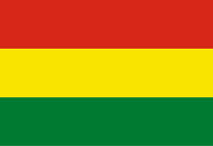 The flag of Bolivia, featuring three horizontal stripes of red, yellow, and green.